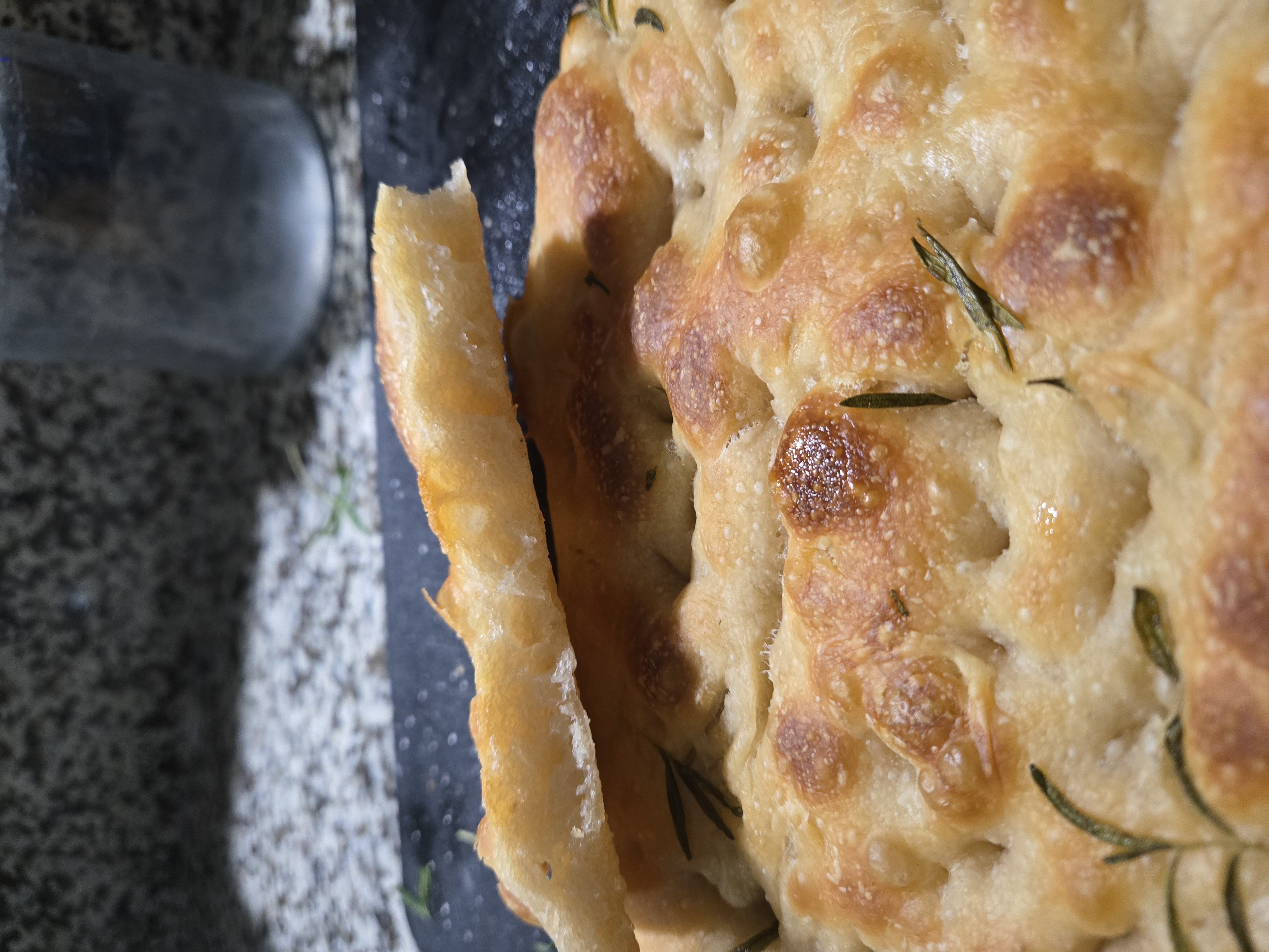 Fresh baked focaccia bread